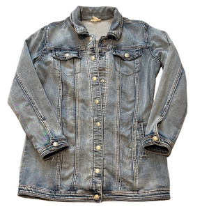 Tribal long jean jacket sz XS